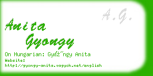 anita gyongy business card